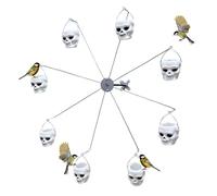 Ferris Wheel Bird Feeder with Buckets, Garden Parrot Feeder, Halloween Swallow Food Container, Eight Bucket for Parakeets, Sparrows, Outdoor, Nature Lovers, Lawn, Patio, 23.62x23.62x9.84 inches
