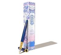 Ferris Wheel Press , Bijou Fontaine, Blue Revelry, double plaqué or, finition lacquée saphir, pointe en acier bicolore