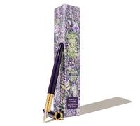 Ferris Wheel Press , Bijou Fountain Pen, Moonbeam Meadows, Double plaqué or, finition lacquée Sapphire, Nib en acier deux tons, pointe moyenne