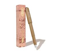 Ferris Wheel Press Stylo plume carrousel | Corps en mélange acrylique | Capuchon de verrouillage à clic scellé | Braises coulées | Marron | Pointe moyenne