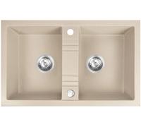 Ferro Mezzo II évier en granit 78x48 cm beige DRGM2/48/78SA