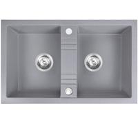 Ferro Mezzo II évier en granit 78x48 cm gris/graphite/onyx DRGM2/48/78GA