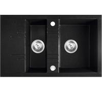 Ferro Mezzo II évier en granit 79x48 cm gris/graphite/onyx DRGM3/48/79BA