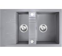 Ferro Mezzo II évier en granit 79x48 cm gris/graphite/onyx DRGM3/48/79GA