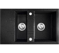 Ferro Mezzo II évier en granit 79x48 cm gris/graphite/onyx DRGM3/48/79HA