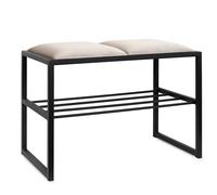 FERRO modern design Banc à chaussures fabriqué à la main avec assise 64 x 34 x 43 cm - Style loft - Banc confortable pour couloir - Un banc rembourré élégant pour votre couloir