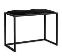 FERRO modern design Banc Entree Elena 45 cm - Banquette Entree - Velours | Capitonné, Capitonnée, Noir, 45cm