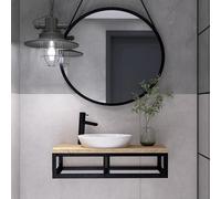 FERRO modern design lavabo en bois de frêne 60 x 45 x 22 cm pour poser console murale en bois massif noir