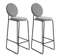 FERRO modern design Lot de 2 tabourets de bar - En métal - Avec siège et dossier rembourrés - Noir - 101 cm - Style loft