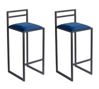 FERRO modern design Tabouret Bar Cuisine 84cm Noir - Fatto a Mano Chaise de Bar Lot de 2 - Stile Loft