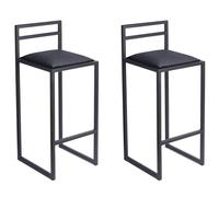 FERRO modern design Tabouret Bar Cuisine 84cm Noir - Fatto a Mano Chaise de Bar Lot de 2 - Stile Loft