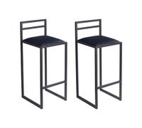 FERRO modern design Tabouret Bar Cuisine 95cm Noir - Fatto a Mano Chaise de Bar Lot de 2 - Stile Loft