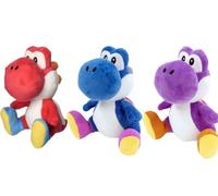 Ferro Stars Lot de 3 figurines en peluche compatibles Yoshi - Rouge, bleu, violet - 30 cm - Motif dinosaure - Convient aux premiers mois de vie