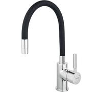 Ferro Mitigeur de cuisine Zumba BZA4B sur pied bec flexible chrome-noir