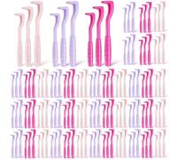 Ferrochef Lot de 120 extracteurs de tiques en plastique pour animaux de compagnie, chiens, chats, humains, 3 tailles (rose rouge, rose, violet)