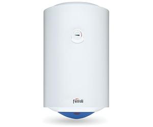 Ferroli Chauffe-Eau Électrique Calypso 80VE 80 Litres Vertical, Cumulus À Accumulation Avec Réservoir Émaillé, Anode En Magnésium Et Isolation En Polyuréthane