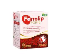 Ferrolip Forte avec édulcorants naturels - Complément de fer pyrophosphate microencapsulé avec vitamine C, méthylfolate et vitamine B12 - 30 sachets oro-dispersibles