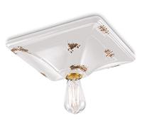 ferroluce rétro Plafonnier vintage à base carrée 10x31x31 cm blanc brillant