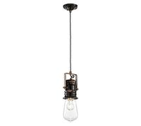 ferroluce rétro Suspension Urban E27 53 W, noir brillant, 10.5 x 37 cm