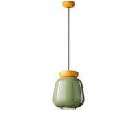 Ferroluce Suspension Vintage Petit Decò Corcovado Céramique-Verre Vert-Jaune E27