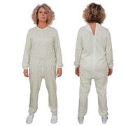 FERRUCCI COMFORT 9017 Pyjama sanitaire col rond fermeture éclair dans le dos pour personnes âgées Incontinence Alzheimer, Femme., M
