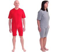 FERRUCCI COMFORT Body sanitaire en coton avec fermeture éclair intérieure jambe d'été, unisexe - 9076 - Fabriqué en Italie, gris, M