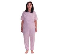 FERRUCCI COMFORT - Grenouillère Sanitaire Sentimento à Manches Courtes avec 1 Fermeture Éclair/Zip Derrière le Dos - Estival (Rose, M)