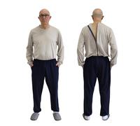 FERRUCCI COMFORT Pyjama sanitaire avec fermeture éclair arrière, fermeture éclair en 100 % coton, idéal pour les personnes âgées, l'incontinence, la maladie d'Alzheimer et la démence, la combinaison