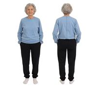 FERRUCCI COMFORT Pyjama sanitaire avec fermeture éclair arrière, fermeture éclair en 100 % coton, idéal pour les personnes âgées, l'incontinence, la maladie d'Alzheimer et la démence, la combinaison