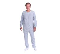 FERRUCCI COMFORT Pyjama sanitaire avec fermeture éclair avant 9016, pour personnes âgées et sujets fragiles, bleu ciel, L
