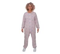 FERRUCCI COMFORT Pyjama sanitaire avec fermeture éclair avant 9016, pour personnes âgées et sujets fragiles, rose, XL