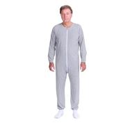 FERRUCCI COMFORT Pyjama sanitaire avec fermeture éclair avant 9016, pour personnes âgées et sujets fragiles, gris, L