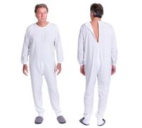 FERRUCCI COMFORT Pyjama sanitaire col rond avec fermeture éclair sur le dos - 9017 - pour personnes âgées, Alzheimer, Incontinence, Pour homme., XL