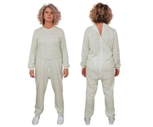 FERRUCCI COMFORT Pyjama sanitaire col rond avec fermeture éclair sur le dos - 9017 - pour personnes âgées, Alzheimer, Incontinence, Pour femme., L