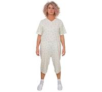 FERRUCCI COMFORT Pyjama sanitaire d'été manches courtes pantalon court 9012/6 - fermeture éclair sur le dos et l'intérieur des jambes pour personnes âgées, Alzheimer, Incontinence, féminin, XXL