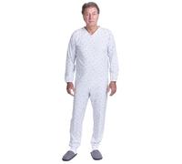 FERRUCCI COMFORT Pyjama sanitaire d'hiver avec 3 fermetures éclair sur le dos et l'intérieur Jambes, unisexe, 9012-F/2, pour personnes âgées, Alzheimer, Incontinence, Pour homme., M