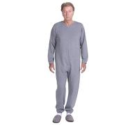 FERRUCCI COMFORT Pyjama Tuton Santé Chaleur à Manches Longues 1 Charnière/Zip Derrière Dos Hiver Tissu Lourd, Bleu clair/bleu, XS