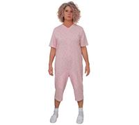 FERRUCCI Pyjama Combinaison Sanitaire Confort Manches Courtes Pantalon Court 1 Fermeture Éclair/Zip Derrière Dos Estival, rose, S