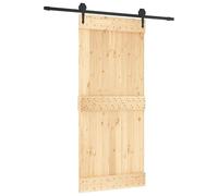 Ferrure de porte coulissante en pin massif 90 x 210 cm - Non traité et durable pour l'intérieur - Montage facile et solution élégante pour les espaces de vie modernes