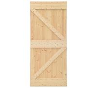 Ferrure de porte en pin massif 90 x 210 cm - Finition naturelle pour l'intérieur et l'extérieur - Durable et respectueux de l'environnement - Montage facile