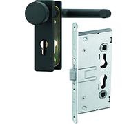 Ferrure pour portes coupe-feu - Couleur : noir profond mat (garniture de rechange carrée + panique D)