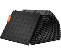 Ferrures de sol de garage VEVOR, 305 x 305 x 13,4 mm, set de 25 sols industriels, sol de garage structuré double face antidérapant, pour garages, caves, ateliers de réparation, noir