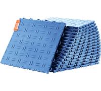 Ferrures de sol de garage VEVOR, 305 x 305 x 13,4 mm, set de 25 sols industriels, sol de garage structuré double face antidérapant, pour garages, caves, ateliers de réparation, bleu
