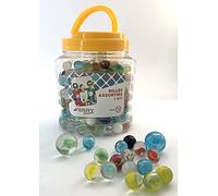 FERRY Baril de Billes 1 kg Assorties pour Enfant et Cours d'école, Jeux de Billes pour récréation et Boite de Rangement (Baril 1kg)