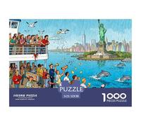 Ferry de la Statue de la Liberté à New York Puzzle en Bois Imperméable DIY Puzzles De 1000 Pièces pour Adultes Coloré Jeux De Stimulants