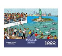 Ferry de la Statue de la Liberté à New York Puzzle en Bois Imperméable DIY Puzzles De 1000 Pièces pour Adultes Cadeaux Défi Et Casse-tête Jeux Éducatifs