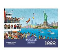 Ferry de la Statue de la Liberté à New York Puzzle en Bois Imperméable DIY Puzzles De 1000 Pièces pour Adultes Cadeaux Amusant Jeux De Stimulants