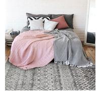 FERRY - Tapis esprit scandinave à motifs ethniques 120 x 170 cm Gris Foncé