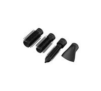 GRUNDIG NaturaShine HS 7080 Brosse à friser thermique avec 2 niveaux de température et de flux d'air, fonction ionique, 1000 W, rotation gauche et droite, 4 embouts coiffants Noir/or rose