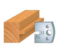 017 : Jeu de 2 fers languette 6 mm ht 40 mm pour porte outils entr'axe plot 24 mm